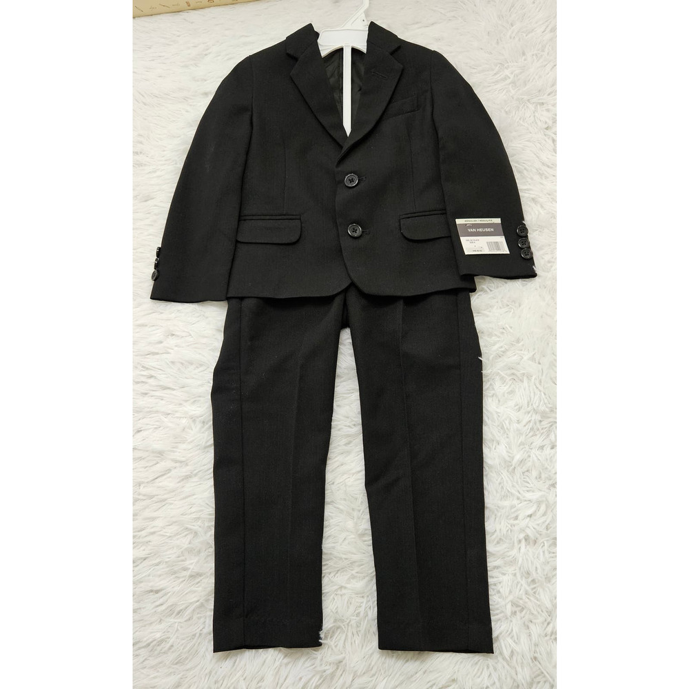 NWT Van Heusen Boy's‎ Black Suit Jacket and Slacks Outfit. Size 4
